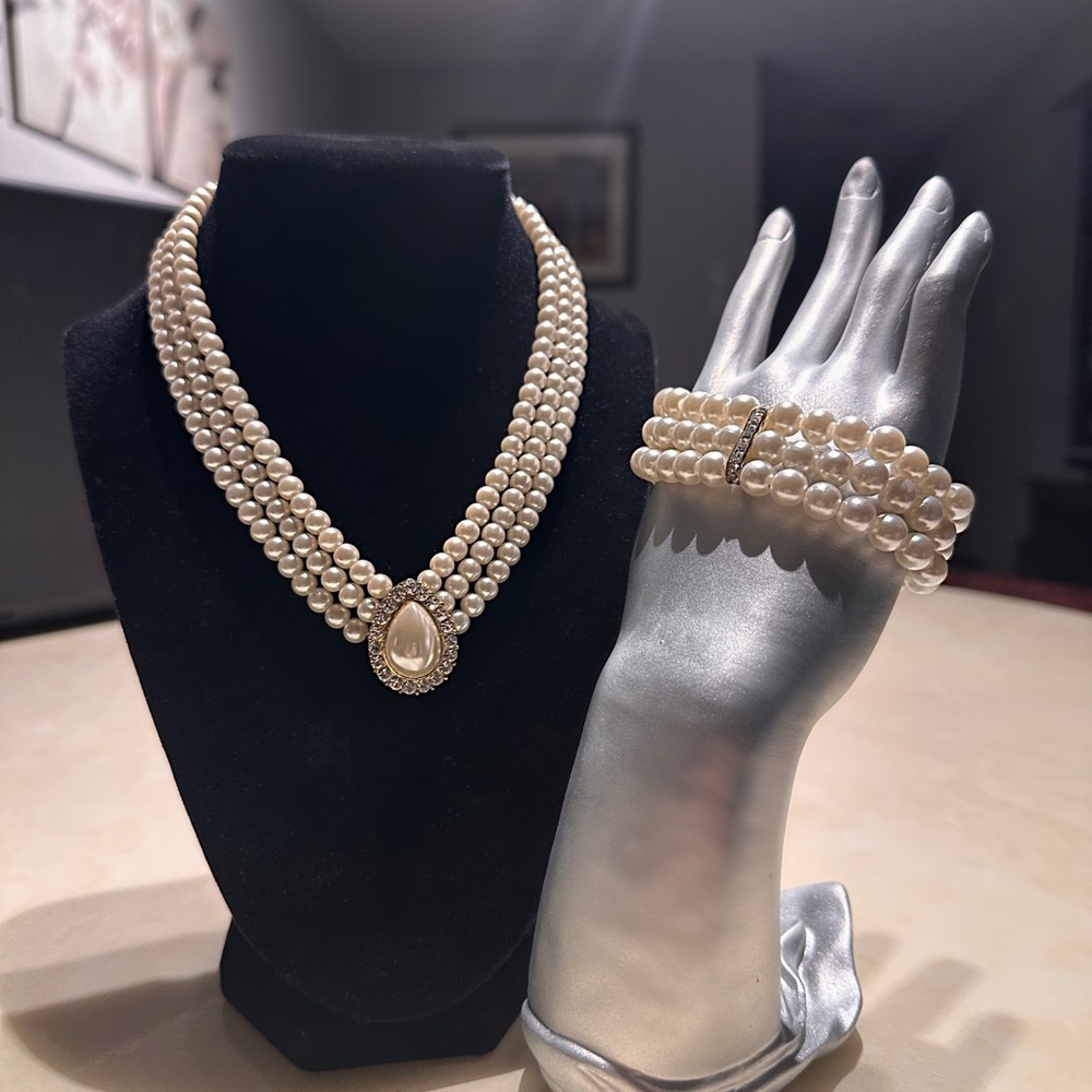 Faux Luster pearl set ‘Solar tide’